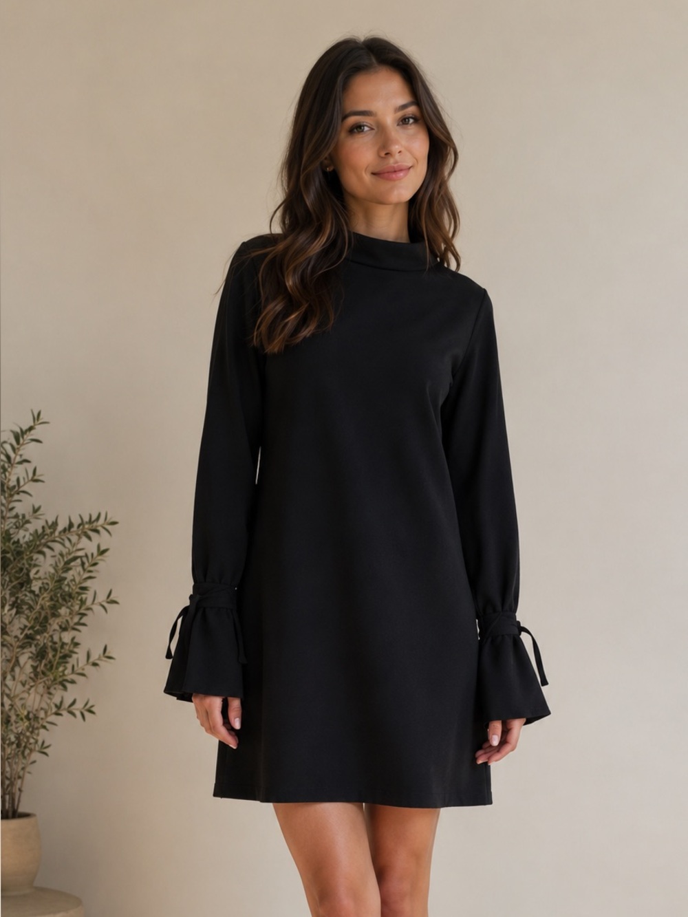 J.O.A. JUST ONE ANSWER Split Tie Sleeve Knit Sweater Dress Size M